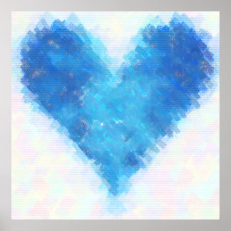 Poster Coeur bleu