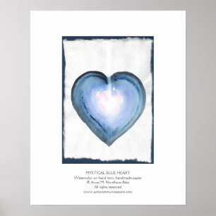 Poster Coeur bleu mystique