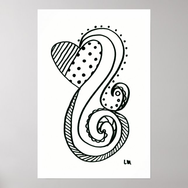 Poster Coeur curly (Devant)