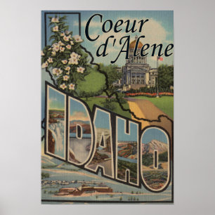 Poster Coeur d'Alene, Idaho - Scènes de grandes lettres
