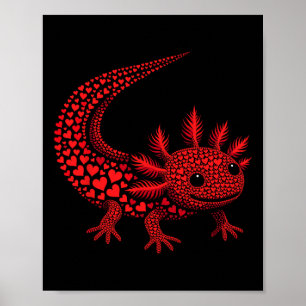 Poster Cœur de Axolotl Mignon Enfants Hommes Femmes Saint