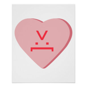 Poster Coeur de bonbons - Visage diabolique