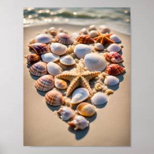 Poster Coeur de coquillage