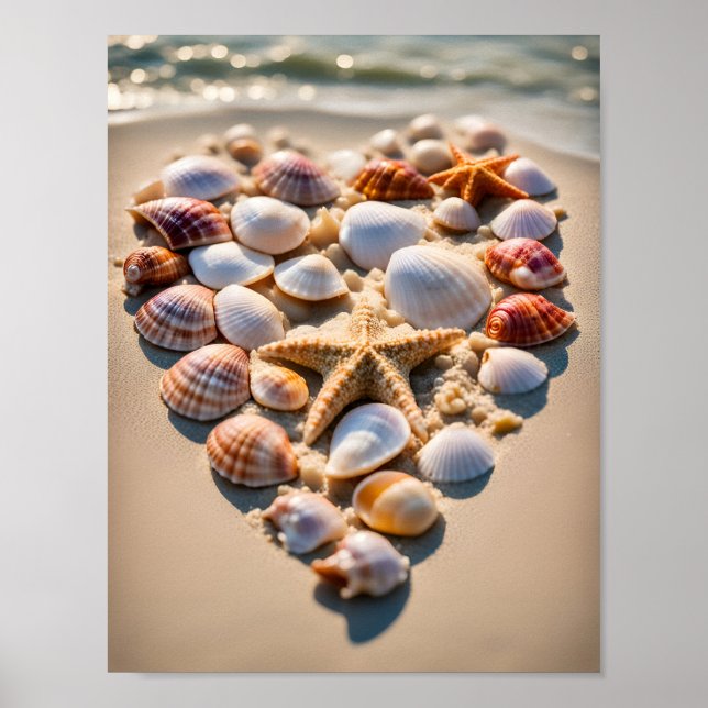 Poster Coeur de coquillage (Devant)