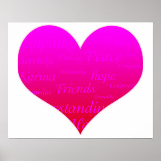 Poster Coeur de l'espoir Motivationnel rose