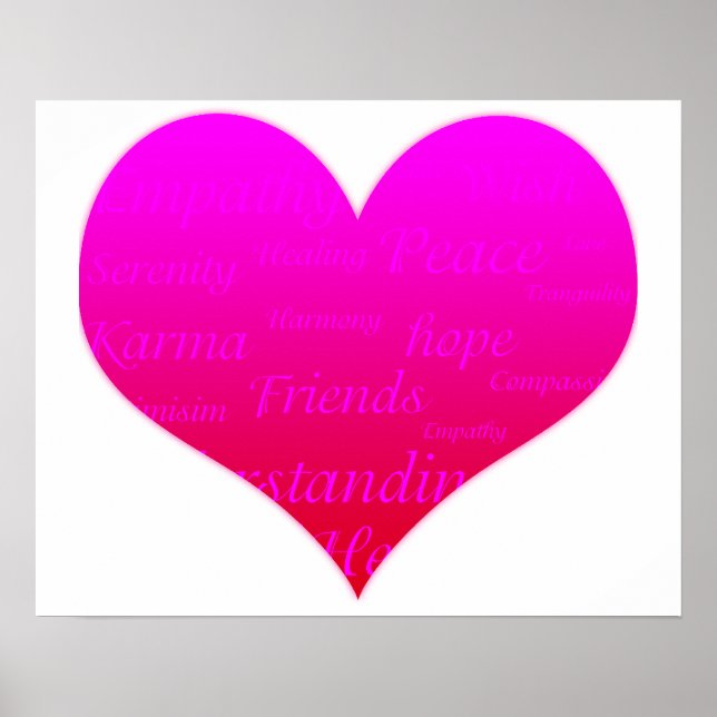 Poster Coeur de l'espoir Motivationnel rose (Devant)