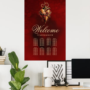 Poster Coeur de passion romance et amour.