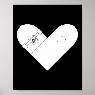 Poster Cœur de planche à roulettes - Week-end de planche 