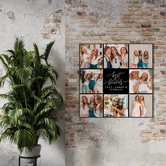 Poster Coeur de script mignon moderne multi photo meilleu (Créateur téléchargé)