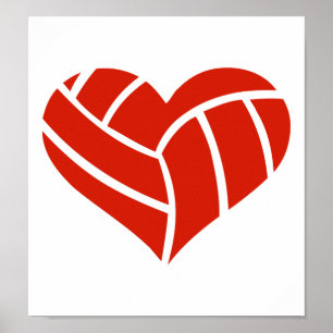 Poster Coeur de volley-ball