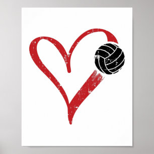 Poster Coeur de volleyball   Cadeaux d'équipe d'entraîneu
