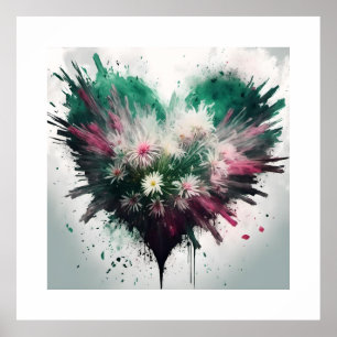 Poster Coeur des fleurs