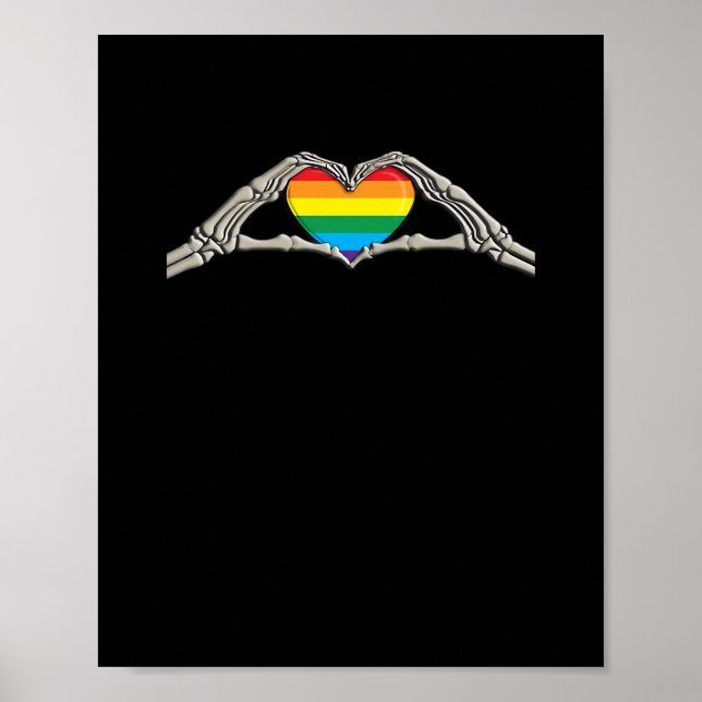 Poster Coeur des mains osseuses actif (Devant)