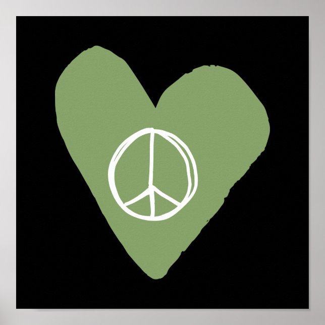 Poster Coeur des signes de paix (Devant)