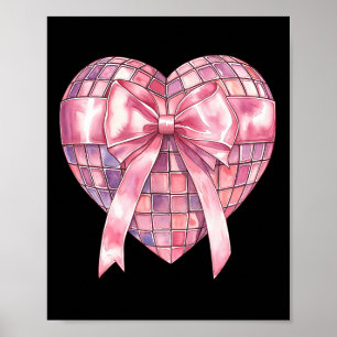 Poster Cœur disco rose Coquette Saint-Valentin féminin Va