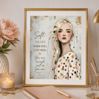 Poster Cœur Doux Âme Chaude Esprit Cosy