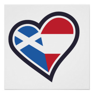 Poster Cœur Écossais Autrichien – Amour de l'Écosse et de