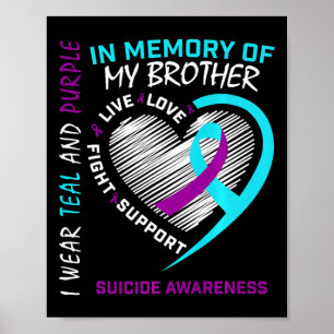 Poster Coeur En Mémoire De Mon Frère Sensibilisation Au S