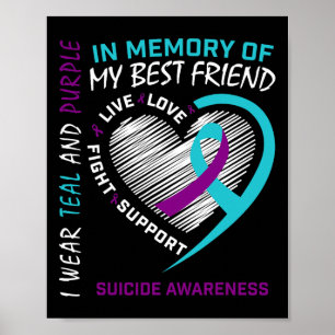 Poster Coeur En Mémoire Du Meilleur Ami Sensibilisation A