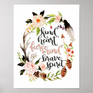 Poster Coeur, Esprit Fierce, Esprit Courageux