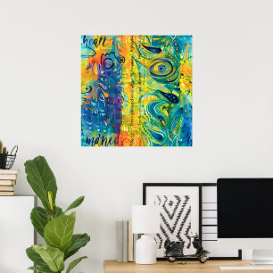 Poster Coeur et âme : minimaliste Abstrait