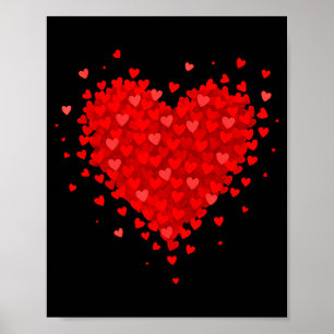 Poster Cœur fait de coeurs Saint-Valentin femmes adolesce