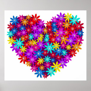 Poster Coeur floral