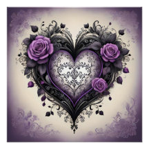 Coeur gothique, Rose et Filigree 🖤 design Vintage