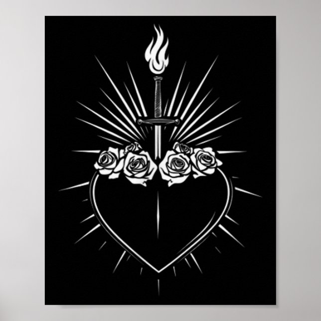 Poster Coeur Immaculé De Marie Hommes Femmes Vierge Catho (Devant)