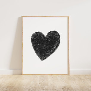 Poster Coeur noir