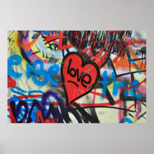 Poster coeur peint