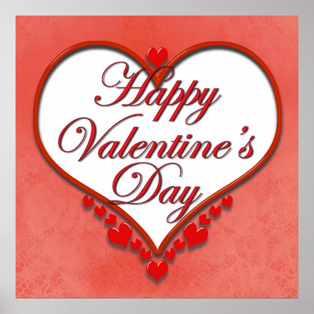 Poster Coeur perlé Valentine (Devant)