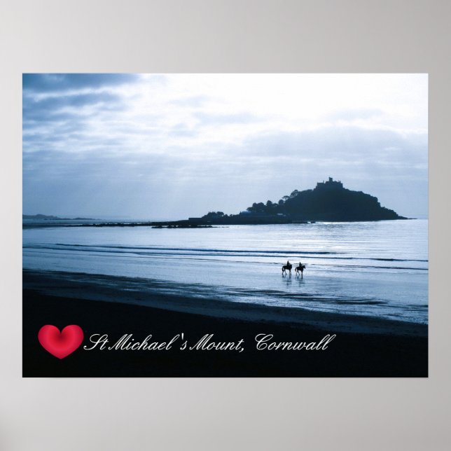 Poster Coeur personnalisé St Michaels Mont Cornwall + Che (Devant)