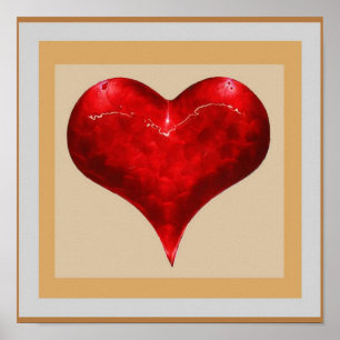 Poster COEUR romantique VINTAGE : Le bijou aiment la