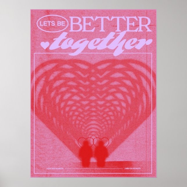 Poster coeur rose esthétique (Devant)