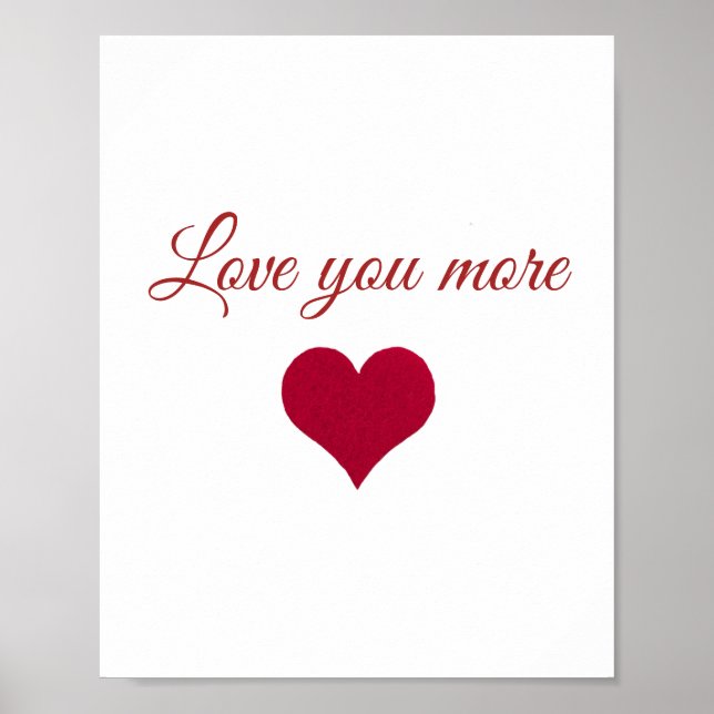 Poster coeur rouge vous aimez plus (Devant)