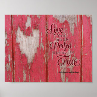 Poster Coeur rustique avec citation