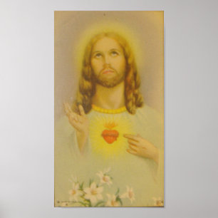 Poster Coeur sacré de cru de Jésus-Christ