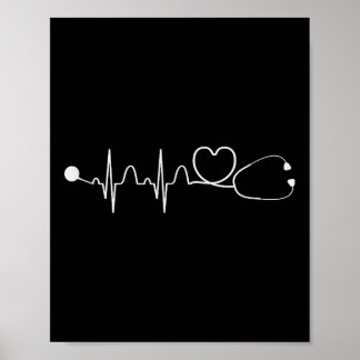 Poster Coeur Stethoscope Nursery Heartbeat Cadeau infirmi