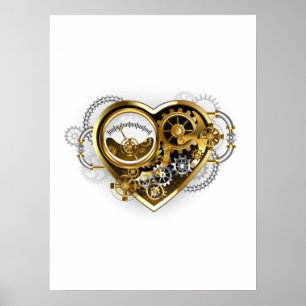 Poster Coeur vapeur avec un manomètre
