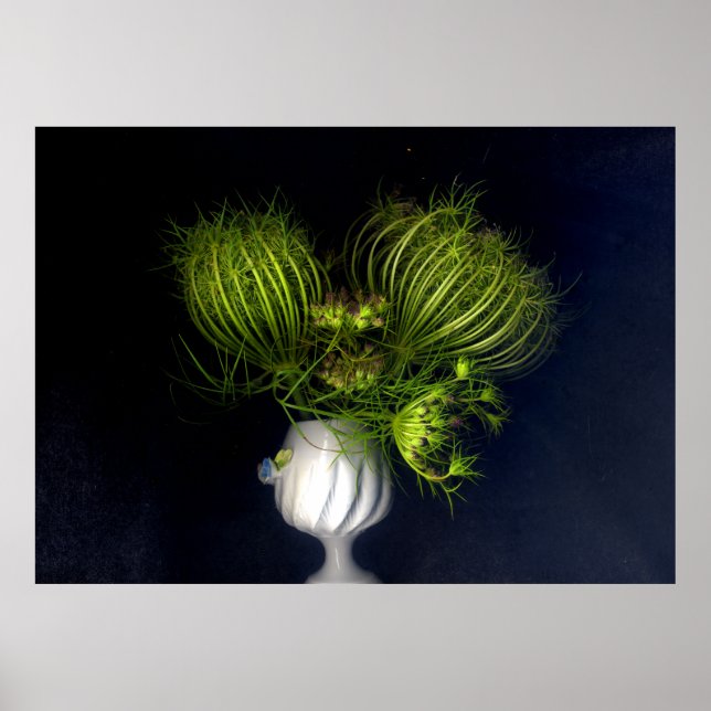 Poster Cœur vert en noir (Devant)