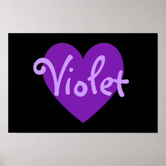 Poster Coeur violet (Devant)