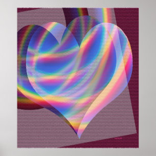 Poster Coeurs arc-en-ciel