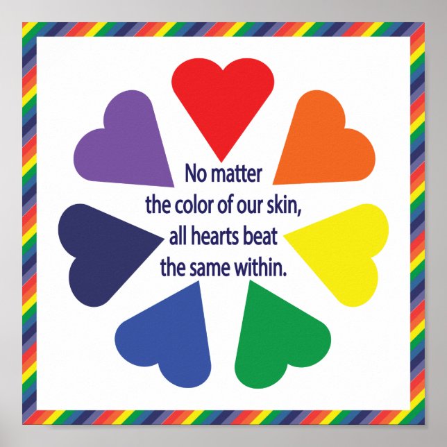 Poster Coeurs arc-en-ciel (Devant)