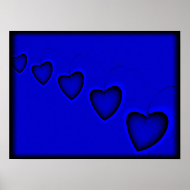 Poster Coeurs bleus (Devant)