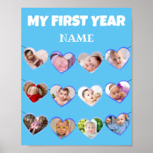 Coeurs Bleus mignons Ma première année 12 Photo Co