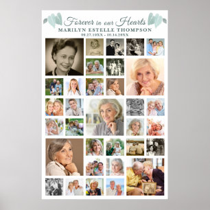 Poster Cœurs botaniques commémoratifs 33 Collage de photo