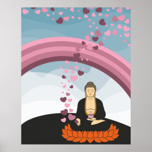 Poster Coeurs d'amour de Bouddha