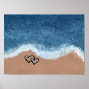 Poster Cœurs dans le Sable