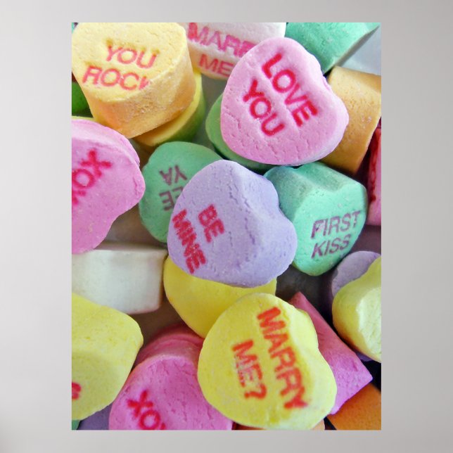 Poster Coeurs de bonbons (Devant)
